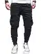 Rello & Reese Herren Biker Jogger-Jeans Hose RJ-3207 [Schwarz, W32/L32]