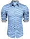 Burlady Herren Hemd Langarm Slim Fit Diamant-Gitter Karohemd Kariert Langarmhemd Freizeit Business Party Shirt für Männer