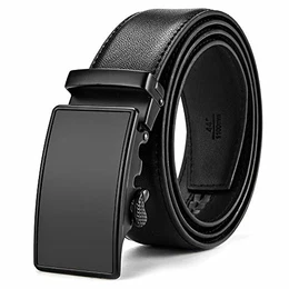 MUCO Gürtel Herren Echtes Ledergürtel Schwarz Gürtel kürzbar mit Automatikschnalle in hochwertiger Zinklegierung 3.5cm