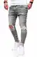 behype. Herren Destroyed Jeans-Hose Slim-Fit 80-3299 Hellgrau W32/L32