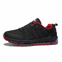 Unisex Sportschuhe Herren Damen Laufschuhe Sneakers Turnschuhe Fitness Mesh Air Leichte Schuhe Rot Schwarz Weiß (A61-Red44)