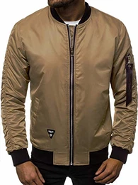 Herren Übergangsjacke Jacke Übergang Jacken Herbst Bomberjacke Stehkragen Kapuze Steppjacke Kapuzenjacke Leichte Outdoor Puffer Jacket Gepolstert TAN 5021/18 BEIGE M