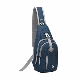 Umhängetaschen Herren und Damen Klein Schultertasche Brusttasche Tasche für Outdoor Fotografie Wandern Fahrrad Motorrad Blau und Grau