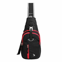 Brusttasche Herren Handy Schultertasche Sling Bag kleine Umhängetasche Damen Motorrad Rucksack Mini Crossbody Sporttasche Bodybag Slingbag für Fotografie Radfahren und Reisen Schwarz und Rot
