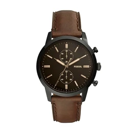Herren Chronograph Quarz Uhr mit Leder Armband FS5437