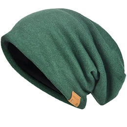 Herren Baumwolle Mütze Strickmützen Slouch Beanie Schädel Cap Winter Sommer Hüte (Grün)