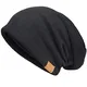 VECRY Herren Baumwolle Mütze Strickmützen Slouch Beanie Schädel Cap Winter Sommer Hüte (Schwarz)