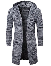 Herren Strickjacke Cardigan Feinstrick Mit Stehkragen Und Reißverschluss (T3-Grau, M)