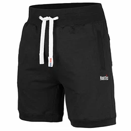 Kurze Freizeithose Herren Luca I Kurze Sweatpants Herren mit Taschen und Tunnelzug I Kurze Hose für Heim und Hobby I Bequeme Sport Shorts Farbe: schwarz, Gr. M