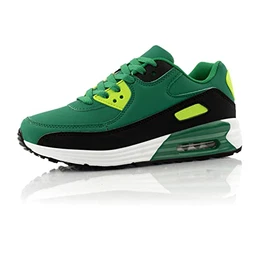 ® Damen Herren Sportschuhe Dämpfung Sneaker leichte Laufschuhe Schwarz Grün EU 42