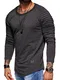 behype. Herren Oversize Sweatshirt Rundhals Biker Pullover 40-1132 Dunkelgrau M