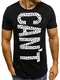 OZONEE Herren T-Shirt T Shirt Tshirt Kurzarm Kurzarmshirt Tee Top Sport Sportswear Rundhals U-Neck Rundhalsausschnitt Aufdruck Motiv Print BRY 181150 SCHWARZ M