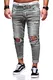 behype. Herren Destroyed Jeans-Hose 80-7236 Grau 31/32