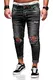 behype. Herren Destroyed Jeans-Hose 80-7236 Schwarz 32/32