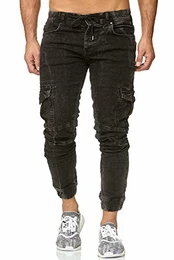Jogpants Jeans Herren Slim Fit Narrow Leg Schwarz M4208 W33 L32