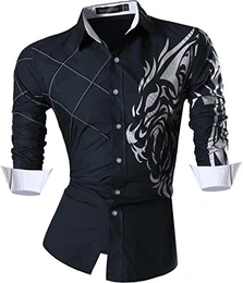 Herren Freizeit Hemden Slim Button Down Long Sleeves Dress Shirts Tops JZS045 Navy M