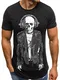 OZONEE Herren T-Shirt T Shirt Tshirt Kurzarm Kurzarmshirt Tee Top Sport Sportswear Rundhals U-Neck Rundhalsausschnitt Unifarbe Basic Einfarbig B/181152 SCHWARZ M