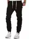 Amaci&Sons Herren Stretch Jogger Basic Chino Jeans Hose Cargo 7002 Schwarz W32