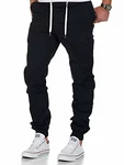 Amaci&Sons Herren Stretch Jogger Basic Chino Jeans Hose Cargo 7002 Navyblau