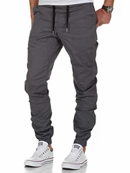 Amaci&Sons Herren Stretch Jogger Basic Chino Jeans Hose Cargo 7002 Dunkelgrau