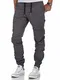 Amaci&Sons Herren Stretch Jogger Basic Chino Jeans Hose Cargo 7002 Dunkelgrau W32