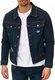 Indicode Herren Bryne Jeansjacke aus 98% Baumwolle   Moderne Jeans Jacke Herrenjacke Markenjacke Destroyed Washed Out Mens Denim Jacket Übergangsjacke Freizeitjacke für Männer Black M