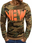 OZONEE Herren Sweatshirt Pullover J. Style 2001 GRÜN/ORANGE (2059)
