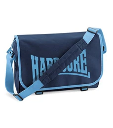 Gabber Messenger Bag Hardcore Logo Retro Schultertasche Uptempo Hardstyle (Navy)