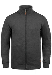Alio Herren Sweatjacke Cardigan Ohne Kapuze Mit Reißverschluss Stehkragen Und Fleece-Innenseite, Größe:M, Farbe:Charcoal (70818)