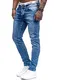Herren Designer Chino Jeans Hose Basic Stretch Jeanshose Slim Fit W28-W36 Hellblau 5080 W33 L32