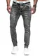 Herren Designer Chino Jeans Hose Basic Stretch Jeanshose Slim Fit W28-W36 (W33 L32, Grau 5079)