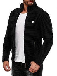 Red Bridge Herren Strickjacke Übergangsjacke Jacke Sweater Grobstrick M3631 (Schwarz, M)