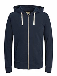 JACK & JONES Sweatshirt JJEHOLMEN Sweat Zip Hood NOOS 12136884 Blau