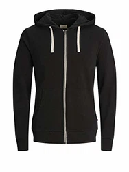 JACK & JONES Sweatshirt JJEHOLMEN Sweat Zip Hood NOOS 12136884 schwarz