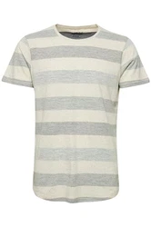 Blend Efkin Herren T-Shirt Kurzarm Shirt Mit Streifen Und Rundhalsausschnitt  Steepl Grey