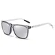 Rocf Rossini Mens Polarisierte Wayfarer Sonnenbrille Vintage Sonnenbrille für Frauen UV400 mit Fall (Transparent/Silber, 55)