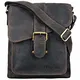 STILORD ''''Mattia'''' kleine Umhängetasche Herren Leder Vintage iPad Hülle 10,1 Zoll Tablettasche Schultertasche Messenger Bag Rindsleder Antik, Farbe:dunkel - braun
