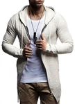 Leif Nelson Herren Sweatjacke mit Kapuze Slim Fit Basic LN-6301 schwarz/signalgrau (LN-6301) Leif Nelson Herren Sweatjacke mit Kapuze Slim Fit Basic LN-6301 schwarz/signalgrau (LN-6301)
