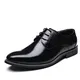 Business Anzugschuhe Herren, Lederschuhe Schnürhalbschuhe Oxford Smoking Lackleder Brogue Schuhe Hochzeit Derby Leder, 43 EU,  Schwarz