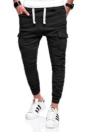 . Herren Jogg-Jeans Chino Biker Jeans-Hose 80-2276 (36, Schwarz)