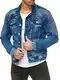 Red Bridge Herren Jeansjacke Biker Style Jeans Jacket Blue Denim Jacke Blau M6058 Jeans-Denim Gr M