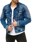 Red Bridge Herren Jeansjacke Biker Style Jeans Jacket M6058 Blau