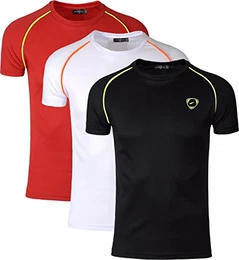 Herren Sportswear 3 Packs Sport Slim Quick Dry Short Sleeves Compression T-Shirt Tee LSL182 PackM S