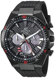 Men''''s ''''Edifice'''' Quartz Stainless Steel and Resin Casual Watch, Color:Black (Model: EQS-800CPB-1AVCF)
