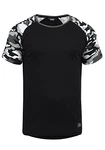 !Solid Cahil Herren T-Shirt Kurzarm Shirt mit Rundhalsausschnitt und Camouflage-Muster Black Grey !Solid Cahil Herren T-Shirt Kurzarm Shirt mit Rundhalsausschnitt und Camouflage-Muster Black Grey