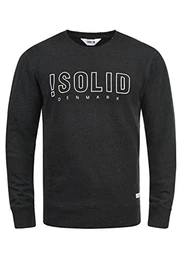 !Solid Kian Herren Sweatshirt Pullover Pulli Mit Rundhalsausschnitt, Größe:M, Farbe:Dark Grey Melange (8288)