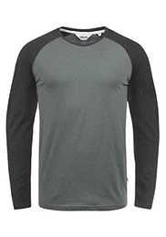!Solid Bastien Herren Longsleeve Langarmshirt Shirt Mit Rundhalskragen, Größe:M, Farbe:Grey Melange (8236)