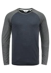 Solid Herren Longsleeve Langarmshirt Bastien Blue Grey Melange (G8991)