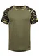 !Solid Cahil Herren T-Shirt Kurzarm Shirt Mit Rundhalsausschnitt Und Camouflage-Muster, Größe:L, Farbe:Dusty Oliv (3784)