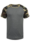 !Solid Cahil Herren T-Shirt Kurzarm Shirt mit Rundhalsausschnitt und Camouflage-Muster Grey Melange !Solid Cahil Herren T-Shirt Kurzarm Shirt mit Rundhalsausschnitt und Camouflage-Muster Grey Melange